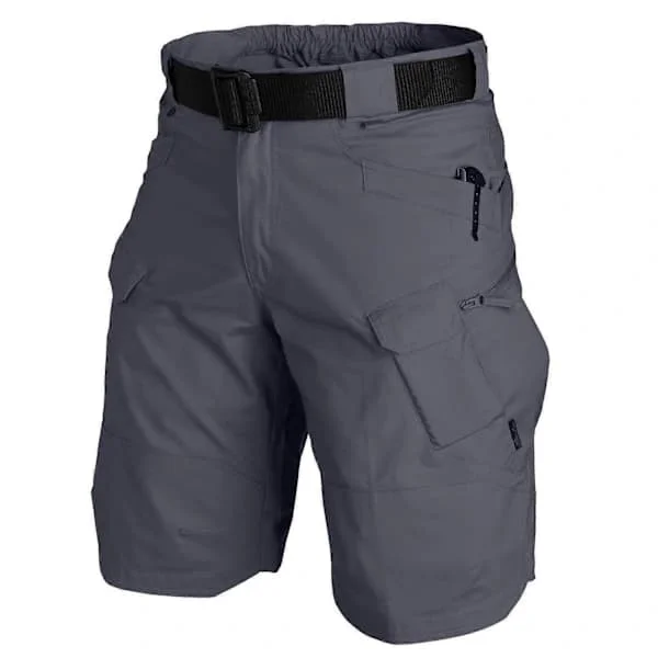 Taktiske shorts for menn, vanntette utendørsshorts, tursko med flere lommer, militære cargoshorts grå L