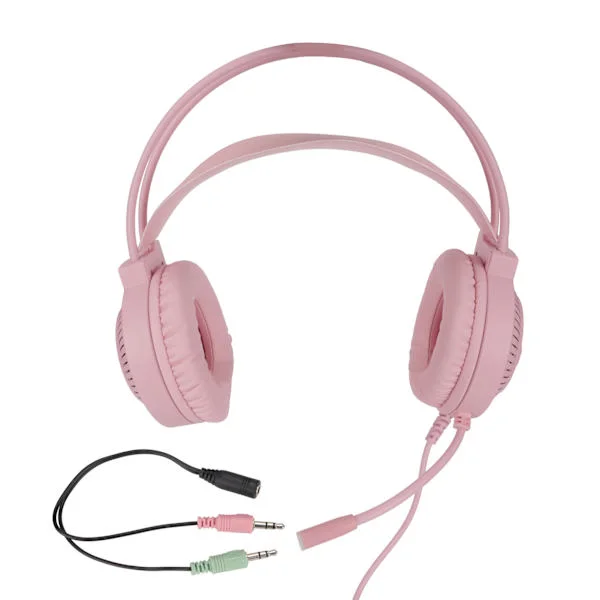 H46 RGB Gaming Hodetelefon 7.1 Virtuell Surround Stereo Støyreduksjon Gaming Headset for Xbox Rosa