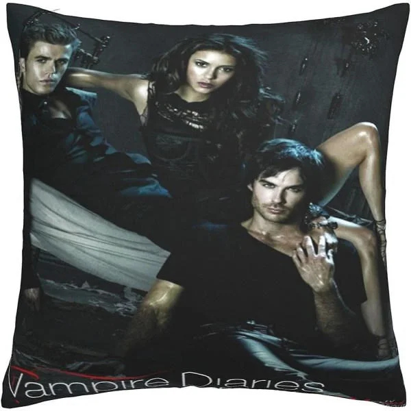Bløde pudebetræk, The Vampire Diaries dekorative store firkantede vaskbare puder til stue, sofa, soveværelse, hjemmet