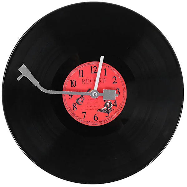 European Retro Ultrasonic Silent Clock Vinyl Record Personality Wall Clock Cafe Bar Decorative Wall Clock