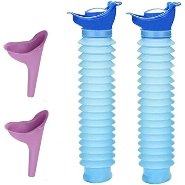 4 stk WC Nød Urinal, Utendørs Urinal, Trakt Toalettveske Urinal for Menn, Kvinner og Barn for Reise, Camping og Fotturer