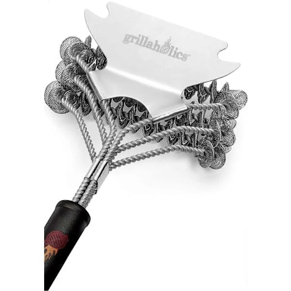 [13R] Outdoor Grill Brush - Safe Bristle-Free BBQ Brush with Built-in Scraper - The Grill Accessory for Cleaner Grilling