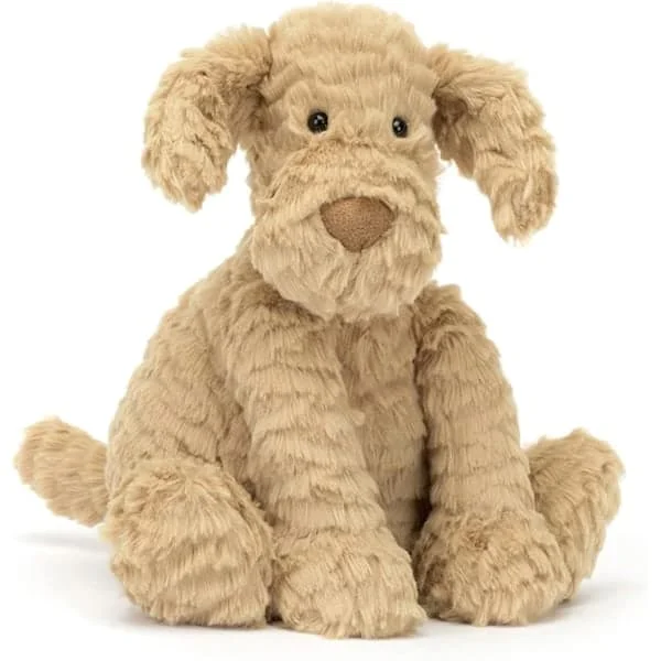 (SC)Jellycat Fuddlewuddle Hund Medium 23cm, Mykt Kosedyr, Søt Plysjvalp, Klassisk Jellycat Gave-FX-