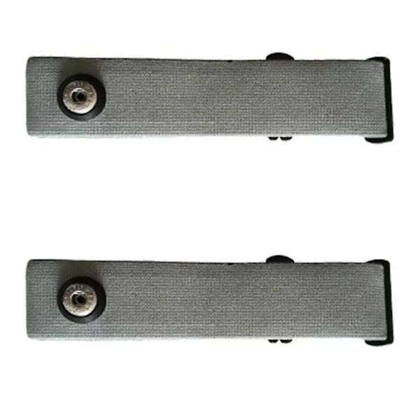 2 st Elastiska Pulsband Bröstbälte för Geonaute Polar H7 -Wahoo -Garmin -Magene Bryton (Grå)