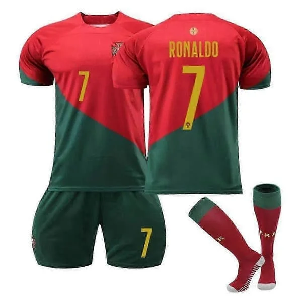 22-23 Portugali kotipaita 7 Ronaldo jalkapallopuku lapset aikuiset lastenvaatteet 22 (120-13 lastenvaatteet 26 (140-150CM) lastenvaatteet
