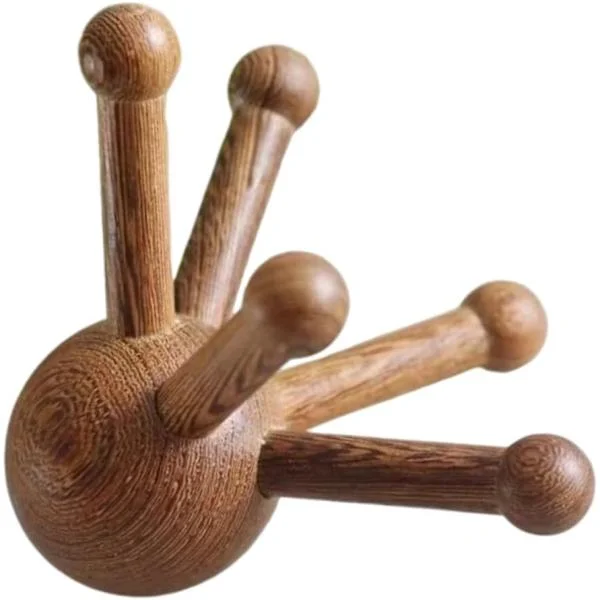 1 pc Wooden Trigger Point Massage Tool, Spider-shaped 5-leg Massager, Scalp Massage Scraping Tool for Back, Neck, Shoulder and More