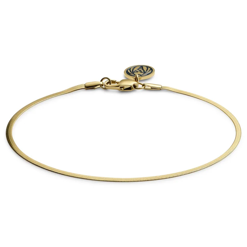 Essentials | 2 mm Gold-Tone Herringbone Chain Bracelet for Men - Steel bracelets