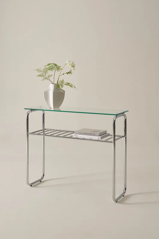 Jotex - Sidetable 32x100 Cm Chroom/glas Chroom/glas - WALLE - Koop Buffetkasten & Sidetables bij Jotex