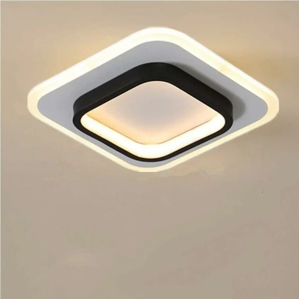 LED-taklampe, 22W firkantet taklampe, 3500K taklampe, egnet for bad, stue, soverom, kjøkken, hall (trefarget belysning)