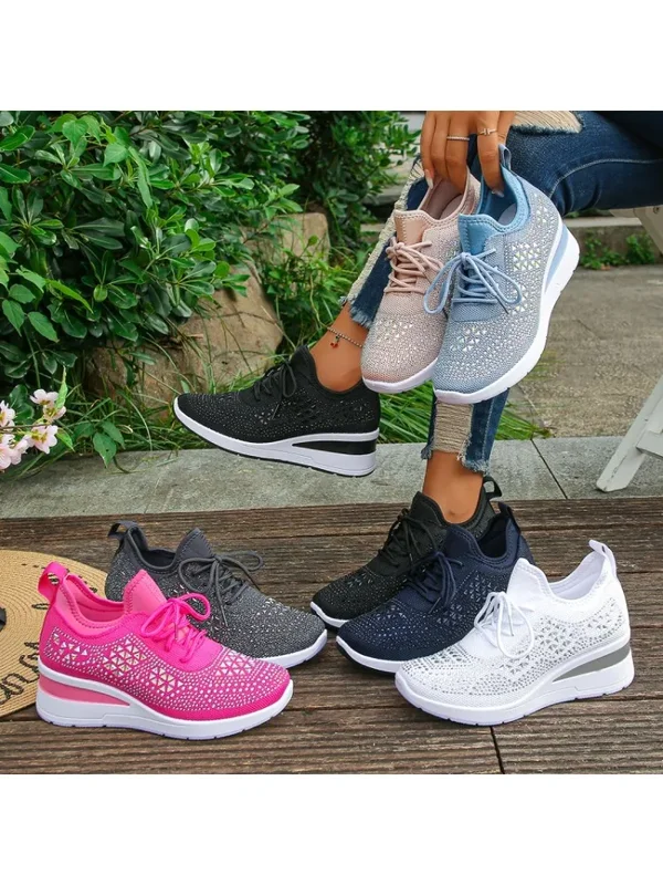 AliExpress - Femmes baskets 2025 nouvelle maille en plein air plate-forme baskets femmes compensées fond épais respirant décontracté Tennis vulcaniser