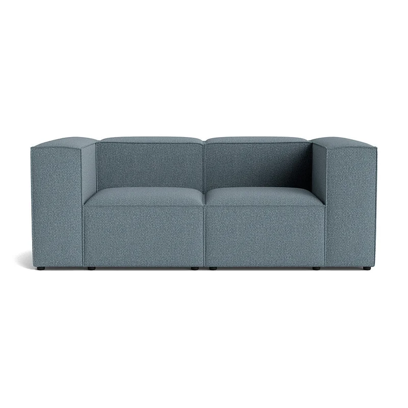 Lissabon 2-Sitzer-Sofa Nordic Blau, modernes Design, einfarbig, bequeme Schichten für hohen Sitzkomfort, hochwertige Qualität, 72cm Höhe.