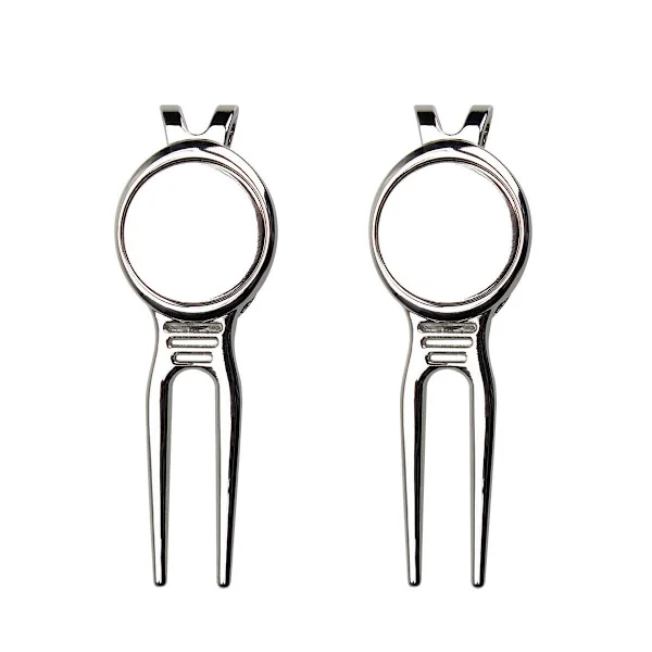 Golf Divot Tool Two-Pack: Aluminum Alloy Green Repair Tool