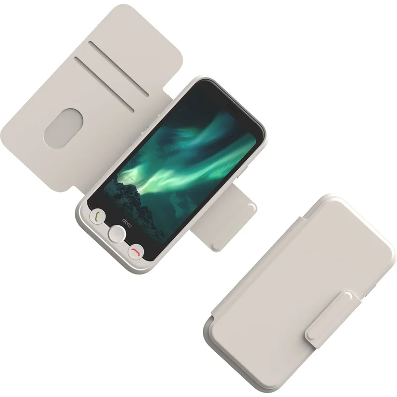 Doro - Deksel Aurora A11 Wallet Case, Bone Hvit