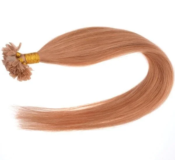 #16 Lys Brun - Originale ægte hair extensions remy nail curls