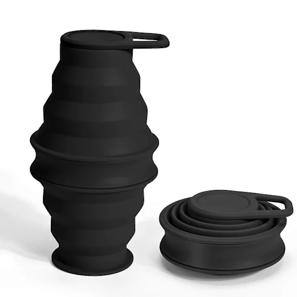 Foldable Water Bottle, Portable Collapsible Drinking Bottle Large Capacity 500ML, Silicone Sports Bottle BPA-free, Lightweight Reusable Travel Mug 