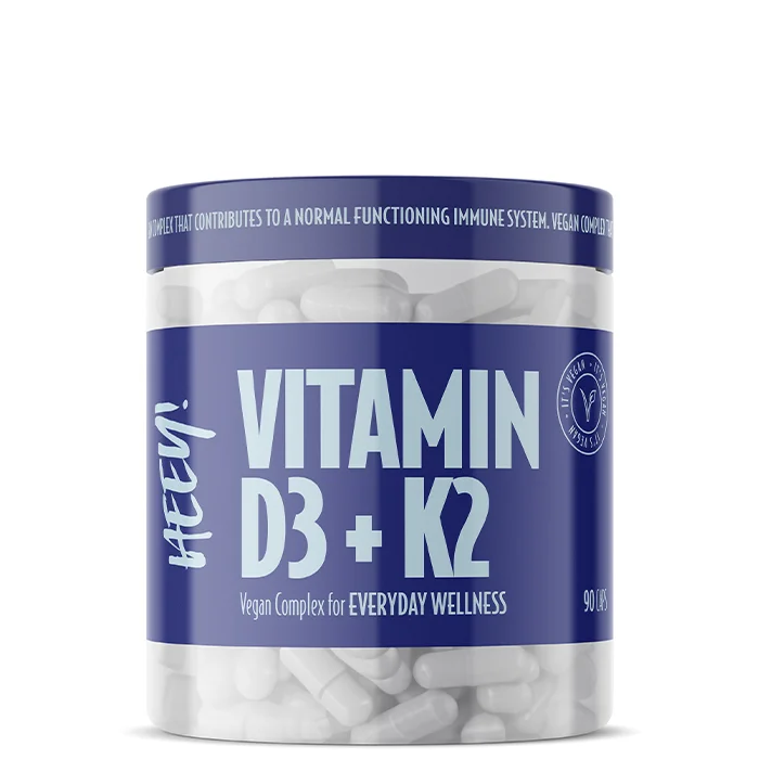 Heey! Vegaaninen D3 + K2-vitamiini Superfruitsilla 90 kapselia