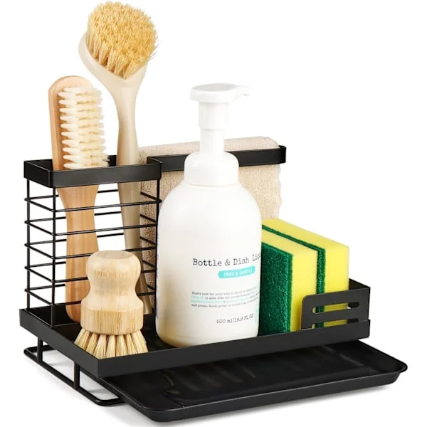 Kitchen Sink Organizer, Soap Dish Dish Brush Sponge Holder, Dish Rack for Countertop, Dish Drainer