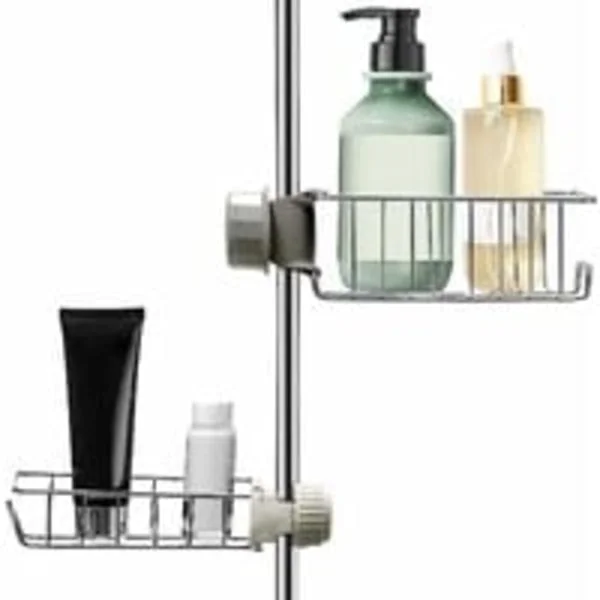 2 stk. Brusehylde Uden boring Bruse-shampoo holder - Bruse Sæbeholder Bruse Caddy Brusekurv Brusegel Opbevaring Badeværelse Badekar