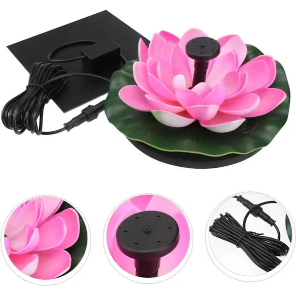 1 Set Solcellsfontän Konstgjord Växtdekoration Akvarium Vattenpump Solvattenpump Trädgård Vattenpump Simbassäng Flytande Fontän