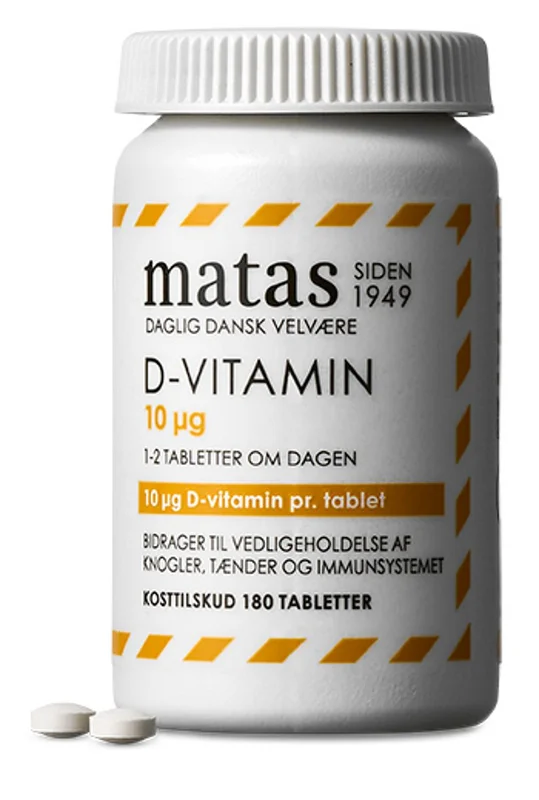 3 for 2 - Matas Striber D-vitamin 10 μg 180 tabl., Helse & Madvarer, Vitaminer, D-vitamin