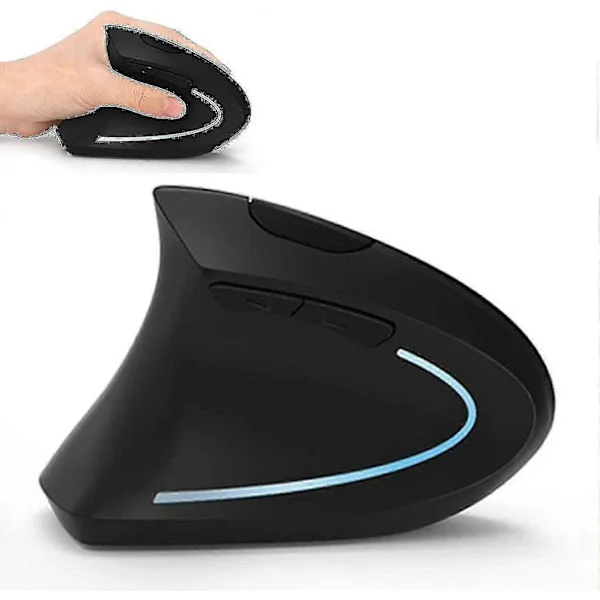 Venstrehåndet mus, vertikal ergonomisk mus, trådløs USB venstrehåndet ergonomisk vertikal mus, mindre støj - sort-FA-