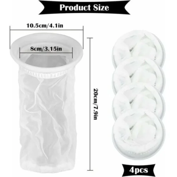 4-pack nylon IBC-filter för 1000 liters IBC regnvattentankar, nylonfilter med IBC-tanklock för IBC regnvattentankar[DB]