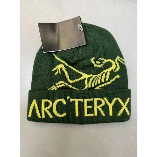 ARC'TERYX Herr Hatt Casual Varm Vintermössa Skidmössa Fågel Jacquard Grön