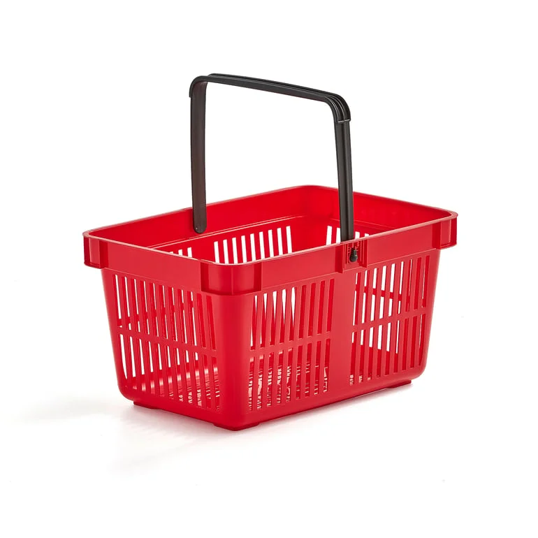 Handlekurv, 27 L, 480x330x250 mm, rød