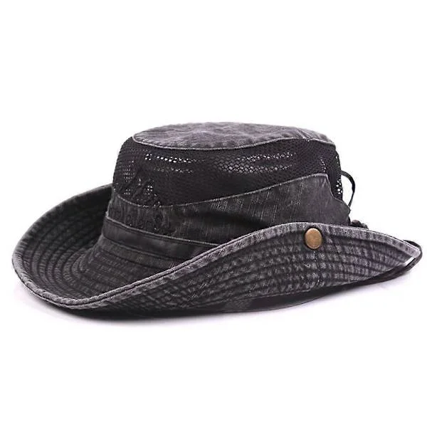 Justerbar Camping Bredskygget Fiske Kasket Bucket Hat Jungle Hat Solbeskyttelse Hat