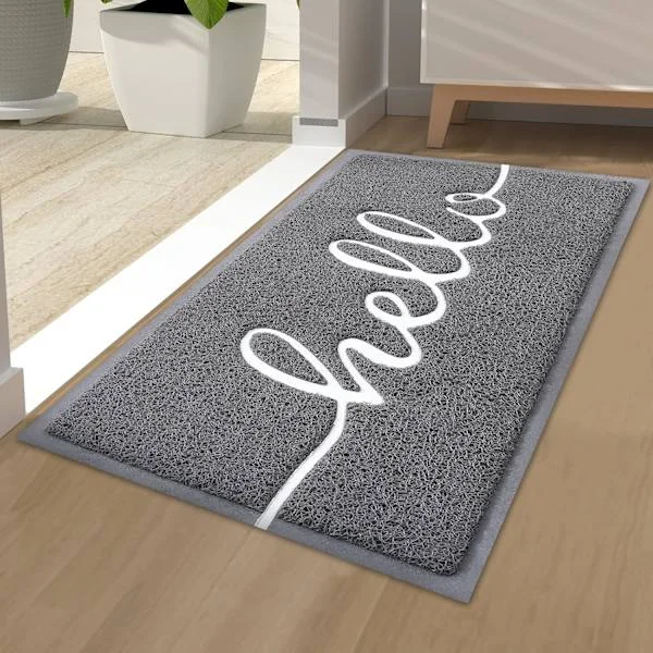 Kynnysmatto, ulko- ja sisäkäyttöön, liukumaton liankeräysmatto, pestävä kynnysmatto etuovelle, eteiseen, puutarhaan (40 x 60 cm, harmaa)