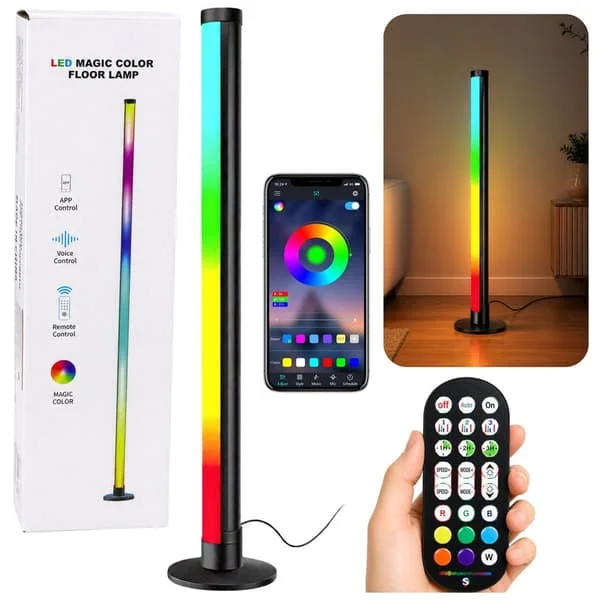 LED-hörnlampa 90 cm RGB 16M färger 210 lägen Bluetooth USB