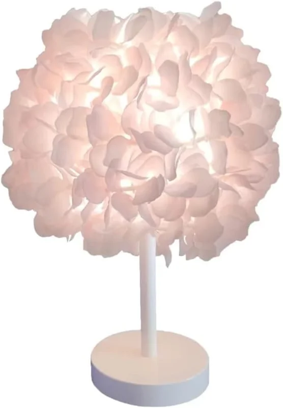Pink Silk Flower Bedside Lamp Table Lamp Shade Modern Fashion