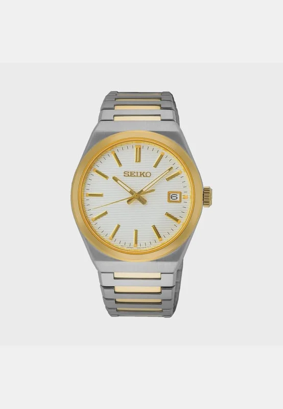 Seiko Classic Vit/bicolor, Metallband - Sur558p1 Klockor Herr 39 mm