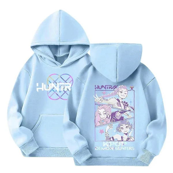 KPOP Demon Hunters Kids HUNTRX Hettegenser Pullover Topp - Gutter Jenter Casual Hettegenser, Skole, Hverdagsbruk