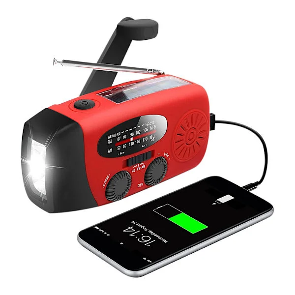 Smart Vevradio (Nödradio) Solcell Ficklampa Powerbank