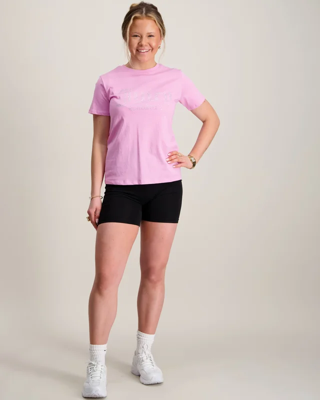 Juicy Couture Diamante Fitted Tee Rosa T-Shirts Mädchen - Kids Brand Store