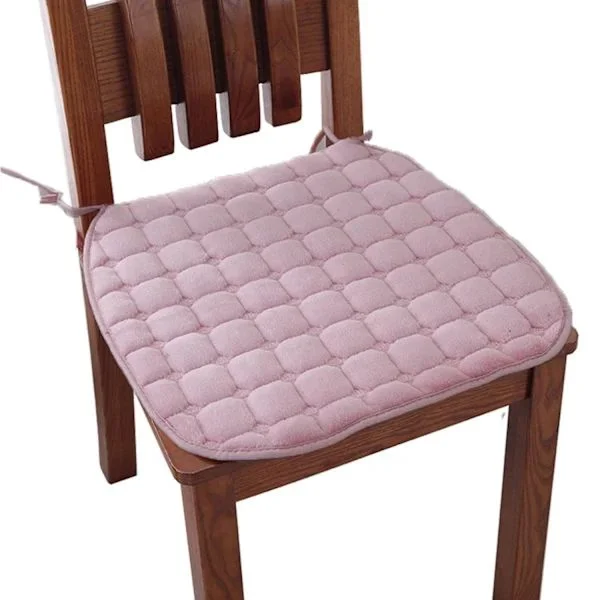 Enfärgad sittdyna i polyester med band, 40cm/45cm, halkfri, för matsal Rosa 45*45cm