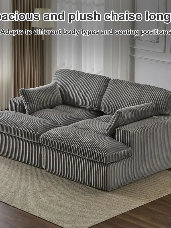AliExpress - Graues Cord 2-in-1 Schlafsofa, Modernes Bettsofa Ohne Montagebedarf, Schlafcouch für Wohnzimmer, Gästezimmer