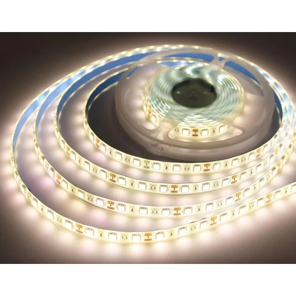 5m Varmvit LED-slinga, 12V SMD5050 IP65 Vattentät Klippbar Flexibel LED-tejp för Kök Bar Skåp Spegeldekoration (Ingen Strömförsörjning)