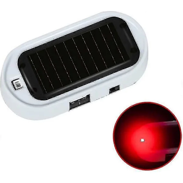 Bilalarm LED Lys, Solar Bil Advarselslys Solcelledrevet, rød