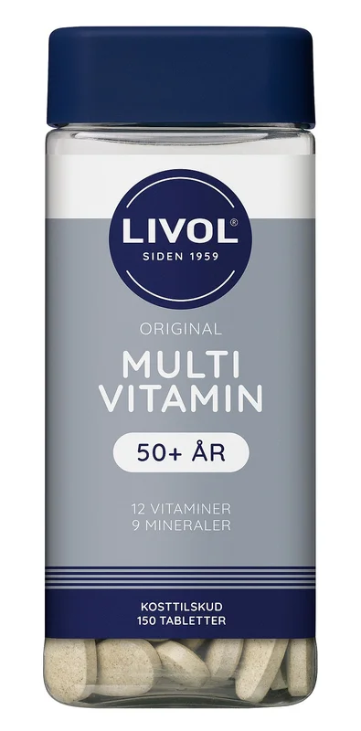 Livol Multivitamin 50+ 150 tabl., Helse & Madvarer, Vitaminer, Multivitaminer