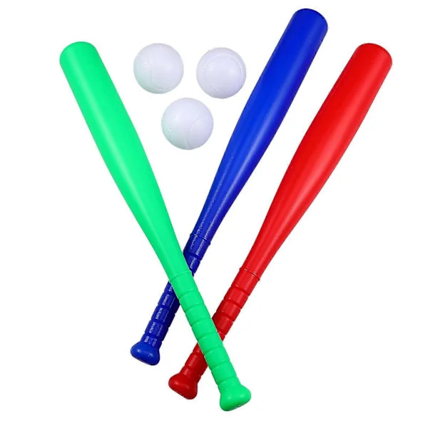 6 kpl lasten baseball-setti ulkoleluja lapsille baseball-harjoituspallo lapsille taaperoille (3 kpl baseball-maila + 3 kpl baseball-pallo)