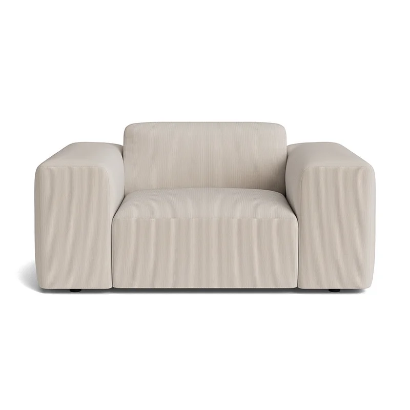 Soma Sessel Modernes Design in Lisboa Beige Gestreift, Komfortabler Polstersessel für das Wohnzimmer, Gemütliches Sitzmöbel, Breite 75cm