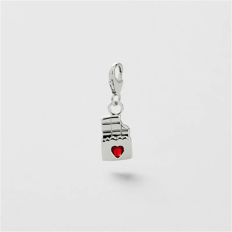 Red Heart Chocolate Charm - Sterling Silver