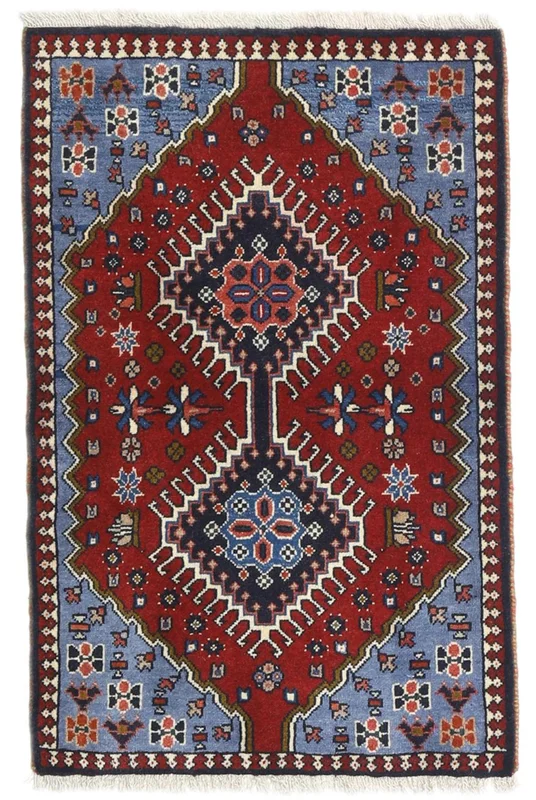 Yalameh Rug 63X97 Brown/Dark Pink Wool