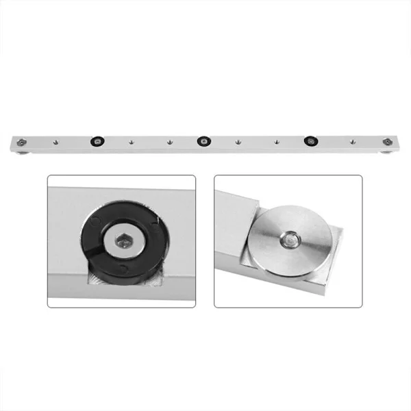 Bordskinne for bordsag, gjæringsstang av aluminiumslegering, generell skinne, tilbehør for glidende bordsag for trebearbeiding (450 glidere)
