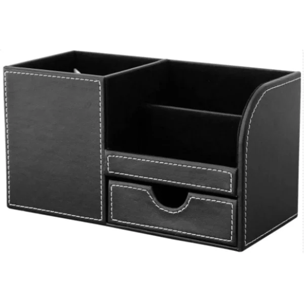 Elegant Office Organizer, Multifunctional Storage Box With Separate Compartments And Small Drawer, Ideal For Desk Organization In The Office Or