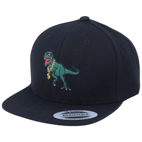 Kiddo Cap - Zwart snapback Cap - Kids Thug Life T-Rex Applique Black Snapback @ Hatstore