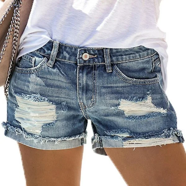 Dame Ferie Ripped Denim Shorts Jeans Hot Pants Distressed Frayed Short Pants Zhexin