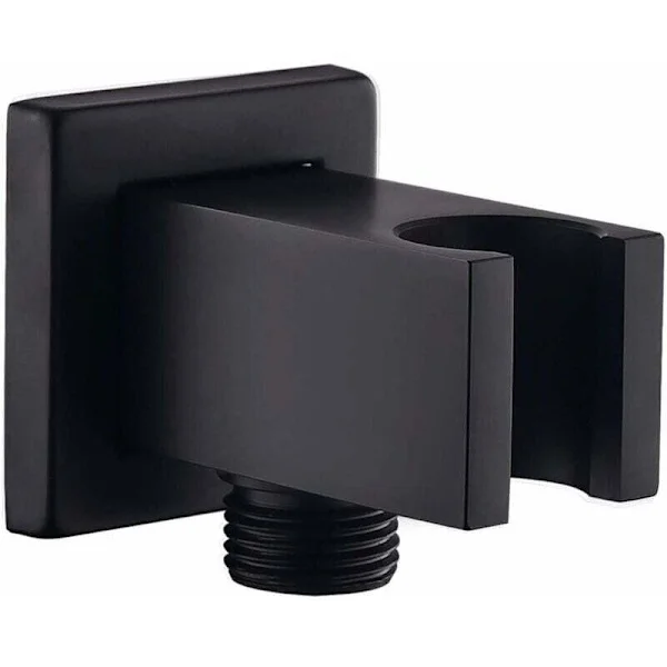 Wall-mounted connection elbow with shower head holder, 1/2′′ brass square shower hose connection, Drop Ell wall-mounted water outlet